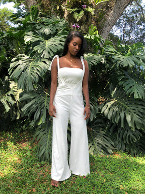 Jumpsuit y crop Top Beige